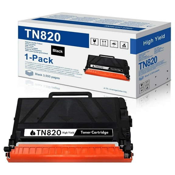 TN820 TN-820 Toner Cartridge Black: Replacement for TN-820 TN 820 TN-850 for MFC-L5900DW HL-L6200DW MFC-L5700DW MFC L5900DW HL-L5100DN MFC-L5850DW Printer (1-Pack)