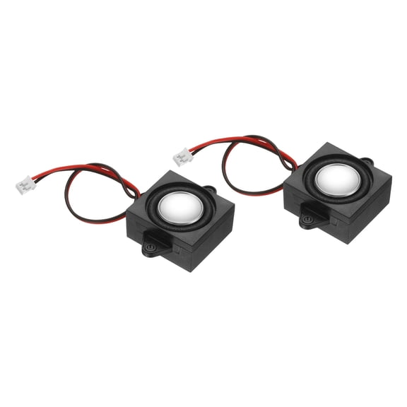 Uxcell 3W 4Ω Mini Speaker, 2PCS Full-Range Portable Micro Loudspeakers, Black Silver