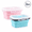 blue with grey edges and pink, variant on Collapsible Silicone Food Storage Container Set of 2, 350ml Square Folding Lunch Box with Lids, BPA-Free PP & Food-Grade Silicone Meal Prep Box for Kitchen, Travel & Organization