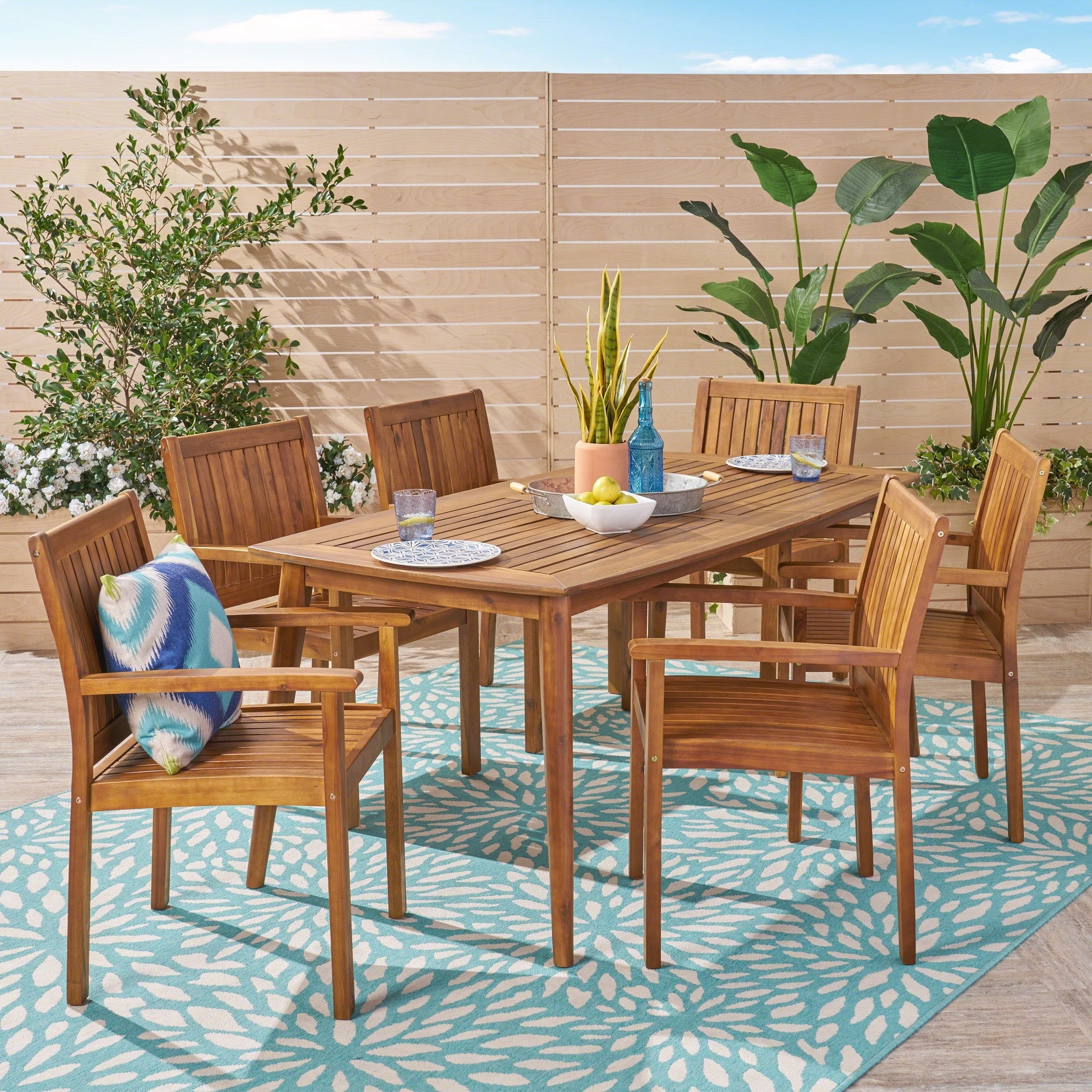 Christopher Knight Home Karen Outdoor 7 Piece Acacia Dining Set By   287c383f Dacc 4d35 Af7b 1ee248b6d0ba.b4e62396ebbfc348bac3d382206becb1 