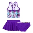 thumbnail image 2 of MSemis Girls 3 Piece Swimsuits Floral Tankini Set with Skirt Swimsuit Bathing Suit,Sizes 4-14 Purple 7-8, 2 of 6