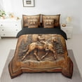 thumbnail image 2 of Castle Fairy Western Cowboy 7pcs Bedding Comforter Set,Animal Horse Queen Bedding Sets Super Cozy,Lodge Cabin Queen Sheet Sets,Luxury Boys Bedroom Decor,Reversible, 2 of 8