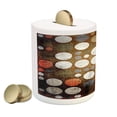 thumbnail image 2 of Polka Dots Piggy Bank, Retro Random Colorful Polka Dots Shapes with Grunge Murk Elements Boho Print, Ceramic Coin Bank Money Box for Cash Saving, 3.6" X 3.2", Multicolor, by Ambesonne, 2 of 4