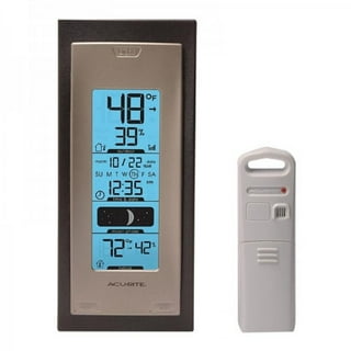  AcuRite 00611 Indoor Outdoor Thermometer with Wireless  Temperature Sensor & Hygrometer White Small : Patio, Lawn & Garden