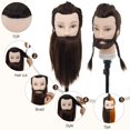 thumbnail image 3 of Cabeza de Maniquí Masculina Neverland 20 cm con Cabello y Barba Marrón, 3 of 9