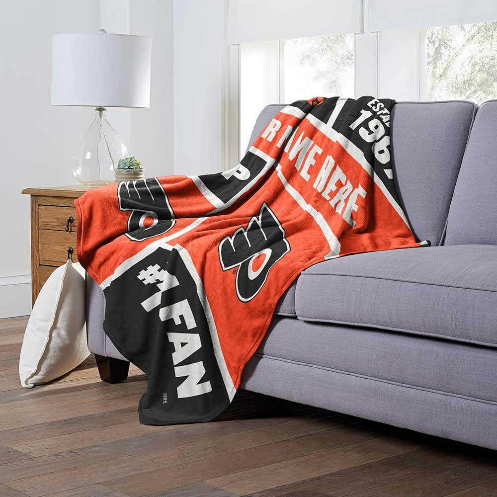 Philadelphia Flyers NHL Colorblock Personalized Silk Touch Throw Blanket, 50" X 60"