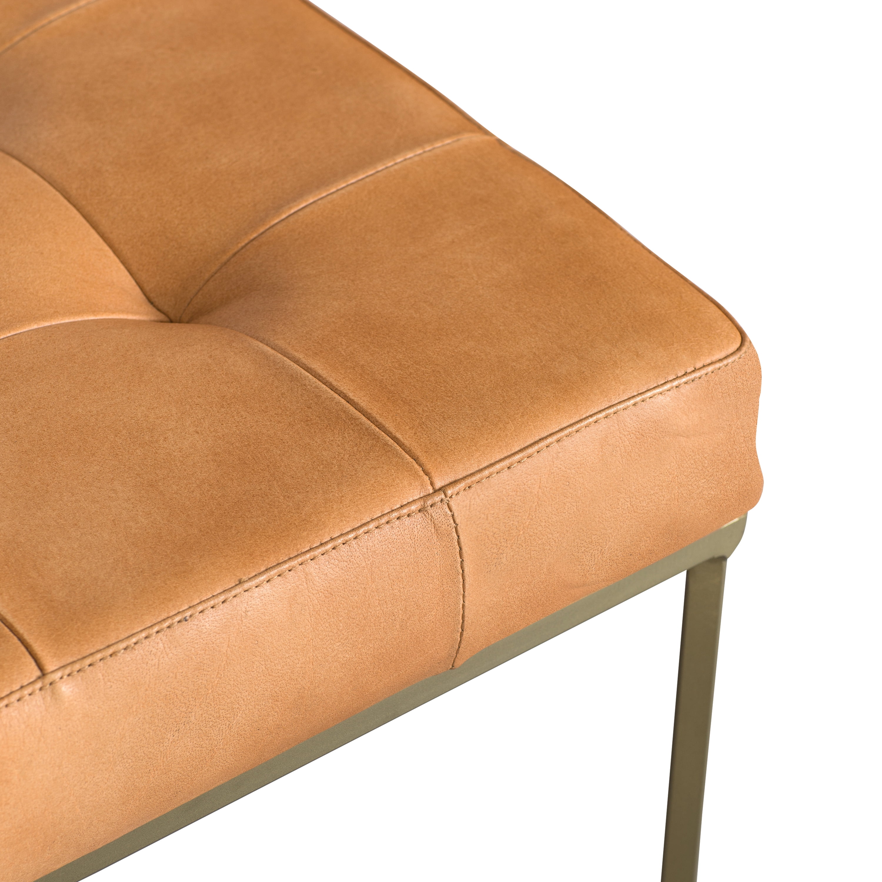 Edgemod Traversa Square Leather Ottoman Brown Gold Walmart