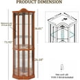 thumbnail image 2 of Lighted Wooden Corner Display Curio Cabinet, 3-Side Glass Display Curio Cabinet, Corner China Cabinet with Glass Doors,6 Tier Freestanding Display Cabinets for Living Room(Oak), 2 of 14