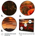 thumbnail image 3 of Designart "Poppies landscape With Sunset" Floral Floater Framed Wall Decor, 3 of 7