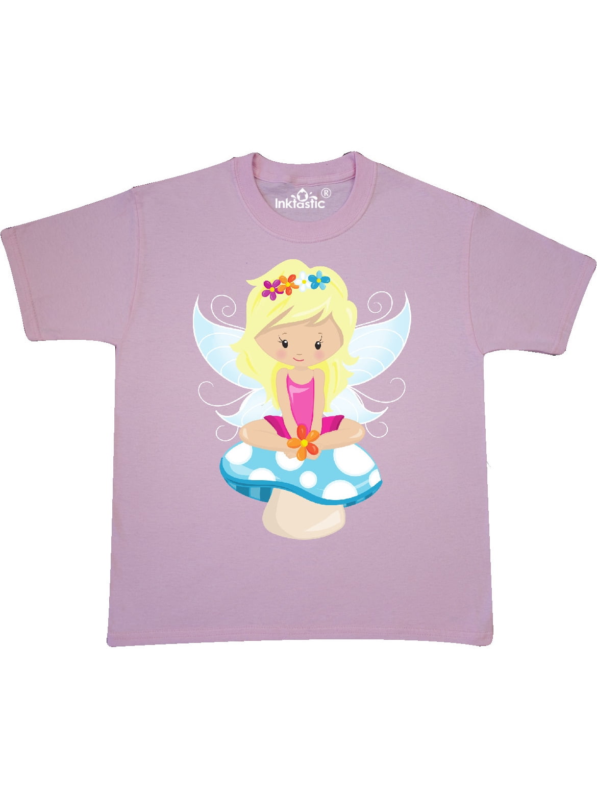Blonde Hair inktastic Cute Fairy Fairy Sitting on Mushroom Toddler T-Shirt