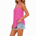 thumbnail image 2 of Tank Tops for Women Double Spaghetti Strap V Neck Eyelet Sleeveless Camisole Shirts Loose Fit Summer Casual Tops, 2 of 7