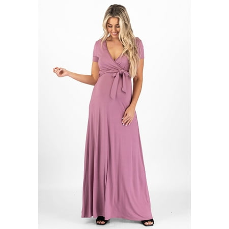 

Maternity and Nursing Short Sleeve Floral Dress with Tie Belt