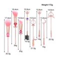 thumbnail image 2 of Sailormoon Makeup Brush Set w/Pouch - Rose Gold Cosmetic Brushes With Sailormoon Gems(MJ-155), 2 of 4