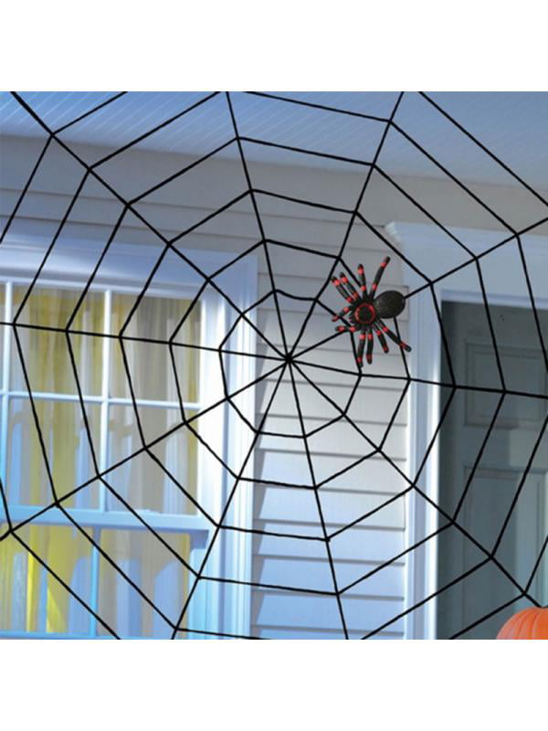 Halloween Big Spider Web Webbing Black Rope Bar Party Decoration Spoof Gifts 