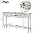 thumbnail image 6 of Buffet Cabinet Sideboard Console Table for Entryway, Kitchen Storage Cabinet with 4 Drawers, Bottom Shelf, Home Furniture Console Table, Upgrade Solid Wood Frame & Legs,60"x11"x34", Q15517, 6 of 12