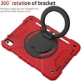 thumbnail image 4 of ELEHOLD Rugged Case for iPad 10th Gen 10.9 inch 2022,Three-Layer Protection PC+Silicone Case with 360° Rotatable Folding Handle Grip Kickstand Shoulder Strap Pencil Holder Shockproof Case,Red+Black, 4 of 8