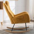 thumbnail image 5 of 35.5" Rocking Chair with Pocket, Soft Teddy Fabric Rocking Chair with Comfy Wing Back, Glider Rocker Chair  with Safe Solid Wood Base for Living Room Bedroom Balcony, Yellow, 5 of 9