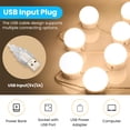 thumbnail image 3 of DAYBETTER Hollywood Lighted Makeup Vanity Mirror Lights, 10 Dimmable LED Bulb Stick On with 3 Color Temperature, USB Powered Plug in Lighting for Bathroom Wall Mirror & Dressing Table, 3 of 7