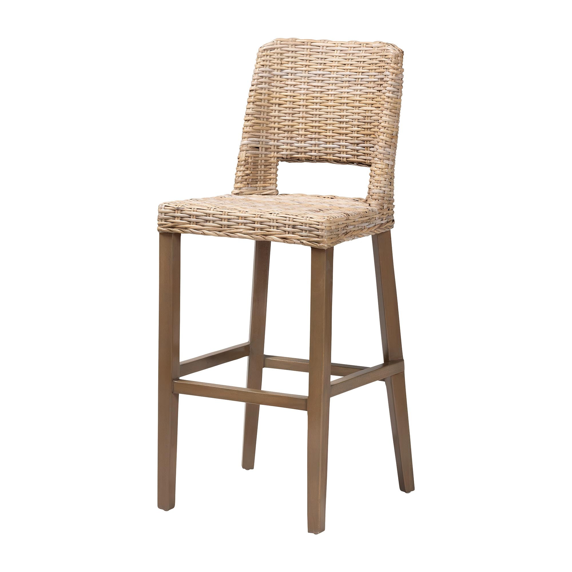 bali & pari Magy Boho Bar Stool, Bar Height, Grey