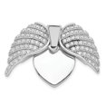thumbnail image 4 of Sterling Silver Polished Rhodium-Plated Cz Opening Wings & Heart Pendant, 4 of 4