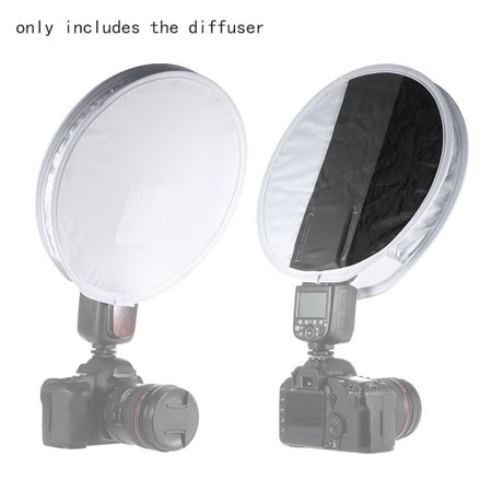 Andoer Multifunctional 12in/31cm Mini Portable Round On-camera Flash Speedlite Diffuser Softbox with White/Grey/Black Color for Canon Nikon Sigma Yongnuo Godox Andoer Neewer Vivitar (Best Portable Softbox For Speedlight)