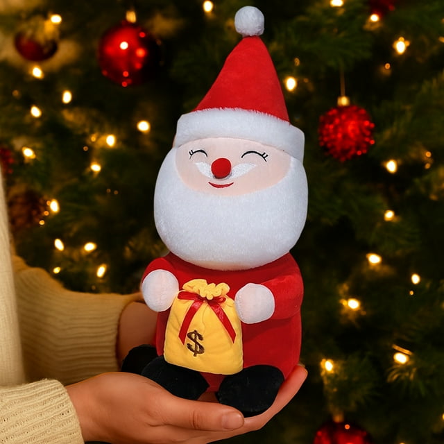 Peluche de Papá Noel, Decoración Navideña, Regalo | Papá Noel de Tela Roja de 25 Cm | Relleno de Algodón Suave | Decoración y Regalo Navideño | Peso: 0,12 Kg