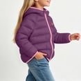 thumbnail image 7 of CYRBOKO Girls Puffer Hooded Jackets, Thermal Long Sleeve Lightweight Zip Up Winter Outerwear Purple Size 3-4 T, 7 of 7