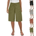 thumbnail image 7 of FAIWAD Cargo Shorts Women High Waisted Knee Length Workout Shorts with Pockets Summer Dressy Casual Beach Shorts, 7 of 7
