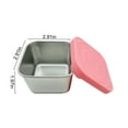 thumbnail image 3 of Stainless Steel Snack Containers3PCS,2.91x2.36x1.97in,Leakproof Food Storage with Silicone Lids, Small Metal Box for Portion Control On-the-Go Lunch(Pink), 3 of 8