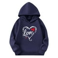 thumbnail image 3 of Sudaderas con capucha para niños y niñas, sudaderas casuales de manga larga, lindas sudaderas de gran tamaño con bolsillo de polar, chaquetas para niñas, 3 of 4
