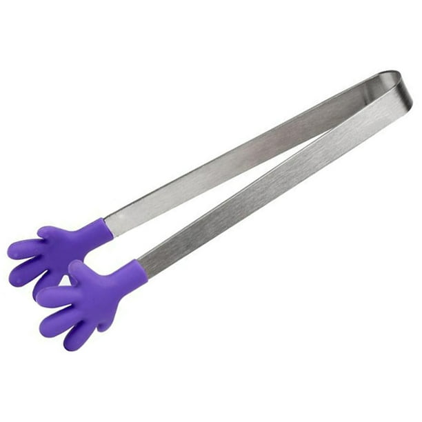 ColoMX Pinzas para cubitos de hielo con funda de silicona, pinzas de acero inoxidable de calidad alimentaria, pinzas para cubitos de hielo