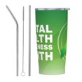 thumbnail image 1 of En mayo usamos verde Mes de concientización sobre la salud mental Taza de viaje de café de acero inoxidable con aislamiento de 20 oz con pajita Taza térmica portátil Juego de tres piezas con pajita, 1 of 7