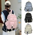thumbnail image 2 of Daily Schoolbag Large Capacity Canvas School Backpack Lightweight Waterproof Breathable Travel Bag with Zipper for Students Daily Use, 2 of 11
