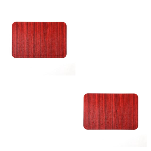Bewildely Tapete de de grano de madera de imitación, almohadilla de cuero PU, posavasos para cuenco, impermeable, lavable, antideslizante, para Type1 NO1