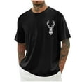 thumbnail image 1 of Tops para hombre, blusas y camisas de cuello redondo y manga corta para hombre, blusas casuales de moda con cuello redondo y manga corta, blusas para hombre, blusas de poliéster para hombre, 1 of 4