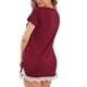 thumbnail image 2 of Camisón de encaje para mujer Camisones de encaje de manga corta con cuello en V transpirables casuales de moda para el hogar Rojo XL, 2 of 4