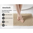 thumbnail image 4 of Upgraded Waffle Bath Mat, Super Absorbent Non Slip Bath Mats for Bathroom Floor, Machine Washable Bathroom Rugs with Tassels, Rubber Backed Bathroom Mats, Ultra Soft, 17" x 24", Khaki, 4 of 11