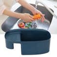 thumbnail image 4 of Sink Drain Shelf, Dark Blue Storage Basket Leftovers Filter Plastic  For Kitchen For Vegetable Drainer, 4 of 8
