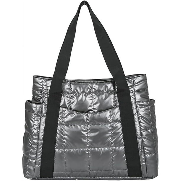 LHSHID Quilted Hobo Bag Nylon Shoulder Crossbody Bag Padding Down Cotton Handbag Purse Soft Fluffy Large Totes Top Handle Bag