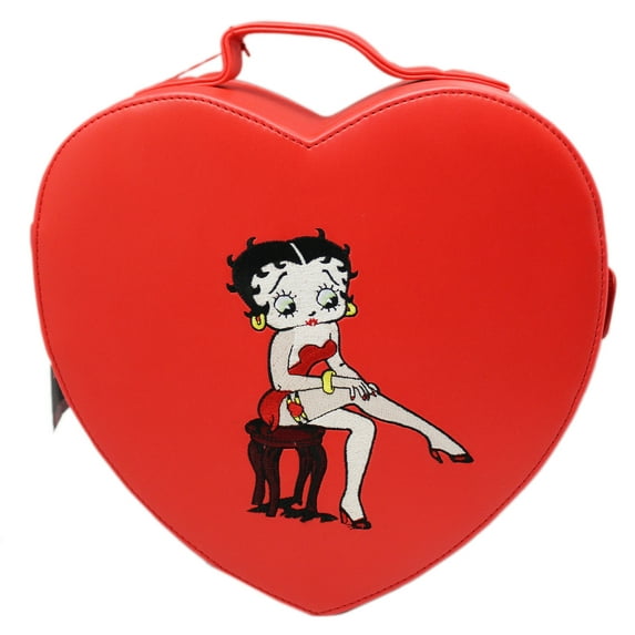 Betty Boop Red Colored Faux Leather Heart Shaped Keepsake Box