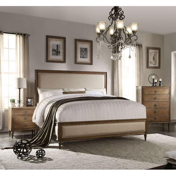 Acme Furniture 26080q Inverness Reclaimed Oak Upholstered Bedroom Set 3pcs Com - Reclaimed Queen Bed Set Acme Furniture 26080q Inverness Reclaimed Oak Upholstered Bedroom Set 3pcs Com - Reclaimed Queen Bed Set