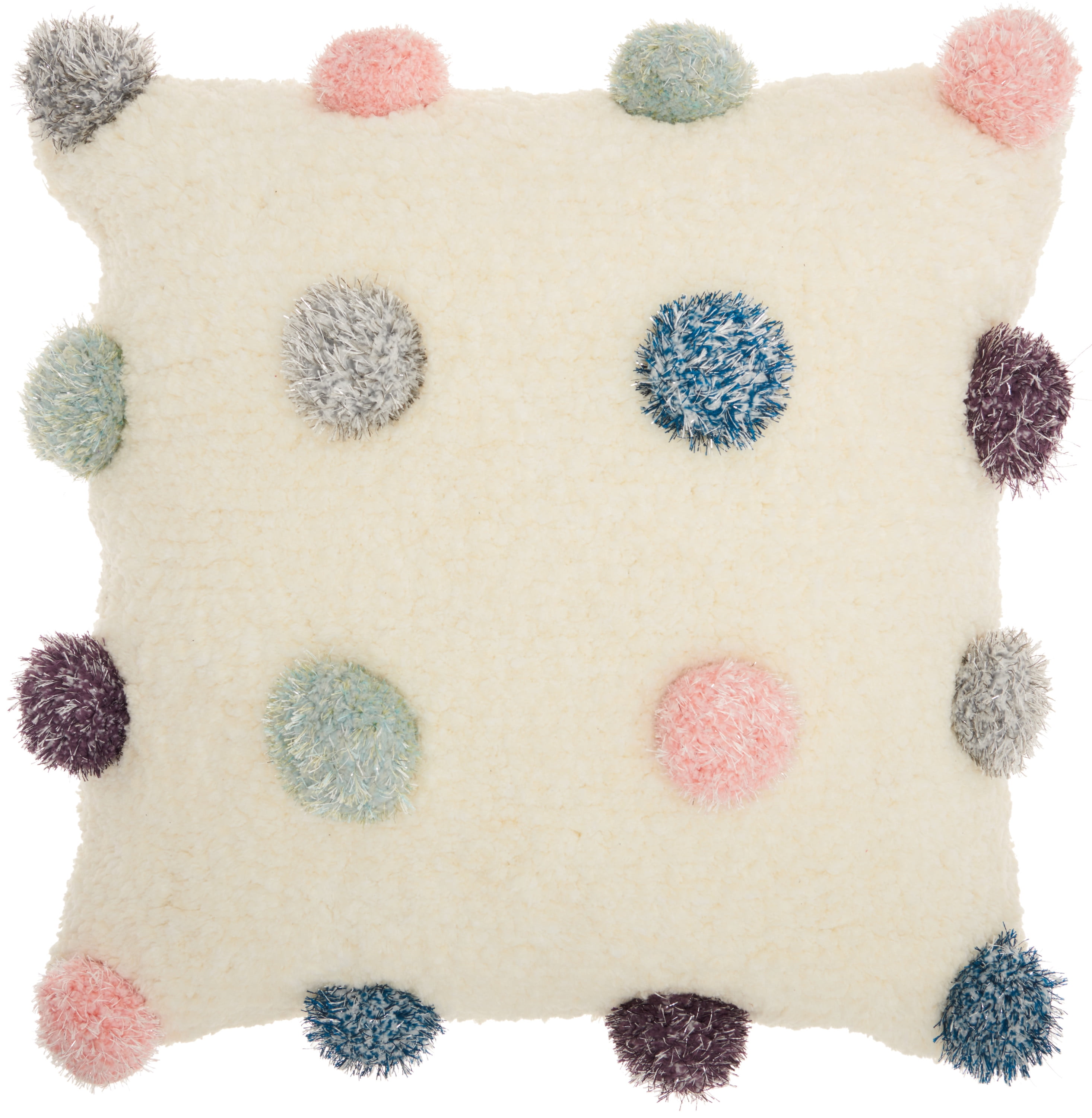 Nourison Shag Solid Multicolor Decorative Throw Pillow , 20" x 20"