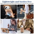 thumbnail image 6 of Case For Apple iPhone 17 Pro Max 6.9-inch, Compatible With MagSafe，Integrated Retractable Metal Ring Holder ShockProof Protective Car Mounted Magnetic Case,Brown,For iPhone 17 Pro Max, 6 of 10