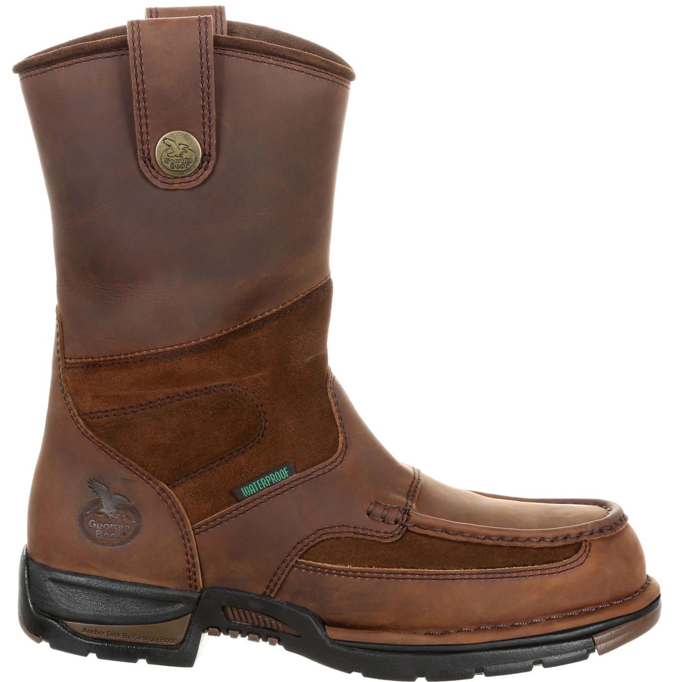 GEORGIA BOOT Athens SuperLyte Moc-Toe Waterproof Work Boot - Leather, Electrical Hazard Safe, 6 Inch