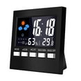 thumbnail image 1 of Yeacher LCD Digital Weather Station Thermometer Hygrometer Household Temperature Humidity Meter Snooze Alarm Clock Time Dates Weather Forecast Backlight, 1 of 6