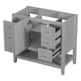 thumbnail image 2 of 36" Bathroom Vanity without Sink with a Storage Table Below, Modern Bathroom Cabinet Base with One Cabinet and Three Drawers, Solid Wood Bathroom Cabinet for Bathroom, Grey, 2 of 9