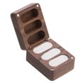 thumbnail image 1 of Caja de anillo Uxcell, caja de anillo de madera con soporte para 3 anillos de compromiso, caja de joyería, blanca, 1 of 1
