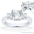 thumbnail image 1 of Square Brilliant Cut Charles & Colvard Moissanite 3-Stone Engagement Ring in 14k White Gold, 1 of 5