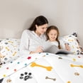 thumbnail image 4 of jejeloiu Puppy Dogs Paws 7 Pieces Bedding Comforter Set,Kawaii Dog Animals Full Bedding Set,White Brown Yellow Fitted Sheet Flat Sheet For Boys Kids,Breathable Home Decor Reversible, 4 of 8