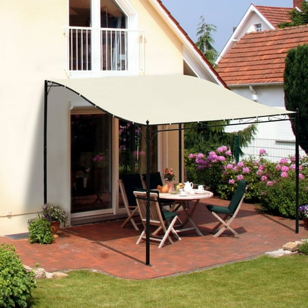 Patios With Pergolas 10’ x 10’ Steel Outdoor Pergola Patio Canopy Gazebo for Sunshade and Rain Protection Outdoors ()